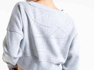 Sudadera de entrenamiento de gimnasio de manga larga recortada personalizable 100% algodón logotipo frontal para ejercicio de invierno - Product Image 2