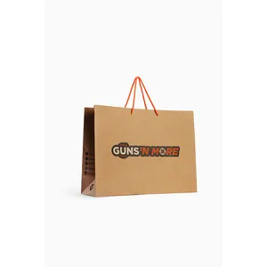 Custom Printed Clothing Paper Bag Takeaway Shopping Kraft Paper Bag With Handle