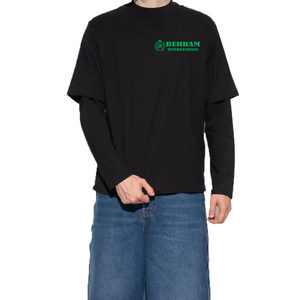 เสื้อยืดคอกลมแขนยาวสองชั้นสั่งทำจากโรงงาน ทรงโอเวอร์ไซส์ แห้งเร็ว พิมพ์ลายดิจิตอล โลโก้พิมพ์ลาย 100% ผ้าฝ้าย - Product Image 2