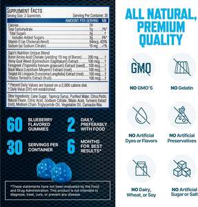 Mezcla de hierbas Suplemento para la salud de los hombres Gomitas de refuerzo de la libido con raíz de Maca Tribulus Terrestris para soporte de vitalidad y resistencia - Product Image 6