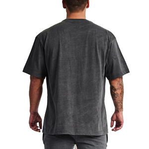Camisetas de algodón pesado 100% para hombre, estilo de lavado ácido Vintage de alta calidad, ropa de verano de talla grande, venta al por mayor, Ringer - Product Image 3