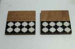 Posavasos cuadrados de madera de acacia y resina epoxi de diseño único, diseño de rayas, posavasos de madera Natural, Cuadrado para bebidas - Product Image 3