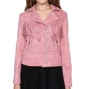 Dernière conception veste confortable 2025 haute qualité peau de mouton col rabattu femmes mode veste en cuir - Product Image 3