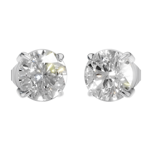 Pendientes de Botón Redondos con Corte Brillante de Moissanita VVS, Oro Sólido de 14K, Regalo para Mujer, Boda, Aniversario, Fiesta - Product Image 1