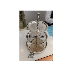 Stainless Steel 3 <b>Tier</b> <b>Cake</b> <b>Stand</b> Highest Quality Round Shape Dessert Snacks <b>Stand</b> At Affordable Pricing - Product Image 2