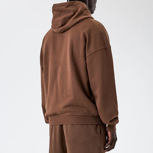 Sudaderas con capucha de peso pesado 400g 100% algodón para hombre con logotipo personalizado de gran tamaño de talla grande sudaderas de invierno de alta calidad - Product Image 3