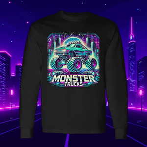T-shirt retrò a maniche lunghe con design Monster Trucks - Categoria Promozionale - Product Image 3