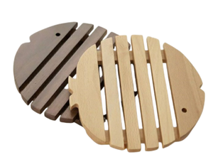 Posavasos de madera con diseño de pez hecho a mano para protección de mesa hecho de madera ecológica de Vietnam - Product Image 6