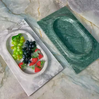 Plateau de service alimentaire de grande taille, forme personnalisée, créatif, qualité exclusive, plateau en marbre, poignées en métal doré, léger, Diwali