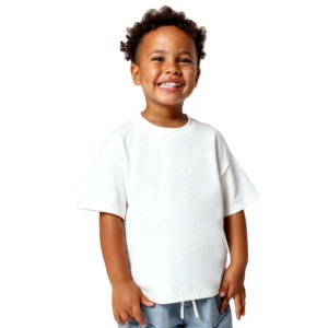 T-shirt ample en coton pour garçons, imprimé motif carton, couleur blanche, coupe décontractée, vêtements pour enfants - Product Image 1