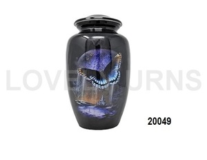 <b>Large</b> Black <b>Urn</b> for Ashes Keepsake with Red Bag - Product Image 1