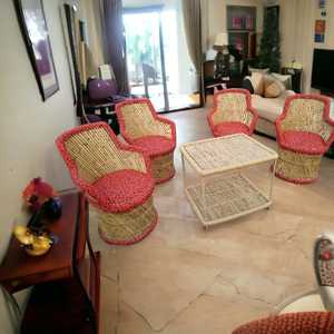 Venta de fábrica, sofás de jardín de mimbre ecológicos, muebles de caña de bambú ligeros, sillas, silla cómoda portátil, conjunto de sofá - Product Image 5