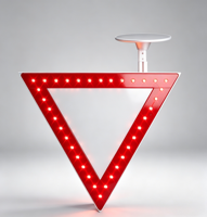 Panneau de signalisation routière solaire triangulaire en aluminium 700 900 mm avec film réfléchissant 3M, lumière d'avertissement LED clignotante, étanche IP66 pour autoroute