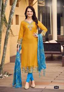 Modern Fancy Trending Vêtements à la mode High On Demand Rayon Kurti Pant & Dupatta avec broderie Fournisseur de travaux d'Inde - Product Image 6