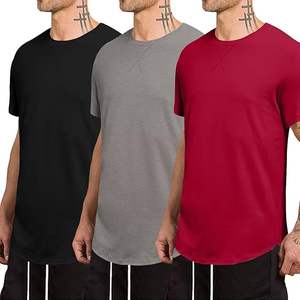 Camisetas de cuello redondo para hombre Multipack de manga corta Hipster Hip Hop Longline Classic Tee Tops - Product Image 4