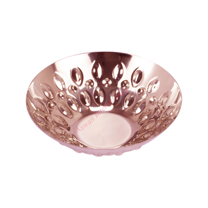 Cuenco de flores de Metal pulido más vendido, cuenco redondo de hierro y oro para servir frutas, técnica martillada, precio mínimo - Product Image 1
