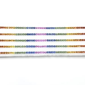 Piedras Preciosas Sueltas de Zafiro Multicolor Natural de 3mm 4mm 5mm 7mm, Corte Octogonal Facetado, Tamaños Calibrados, Fabricante de la India - Product Image 5