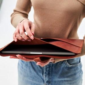 Handmade Genuine <b>Leather</b> <b>Laptop</b> <b>Sleeve</b> Business Organizer Office Work Executive Portfolio Durable Classic Retro Case LLS-0369 - Product Image 4