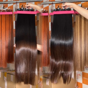 Gran oferta 32 pulgadas de longitud completa 100% extensiones de cabello humano crudo varios colores un donante cutícula alineado hueso recto máquina Wef - Product Image 2
