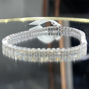 Brazalete de tenis de diamante natural de oro rosa/amarillo/blanco de 14K 18K hecho a mano para mujer Premium certificado por terceros - Product Image 1