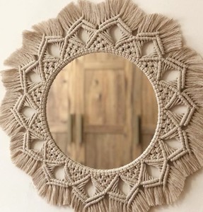 Macrame Wall <b>Hanging</b> <b>Mirror</b> , Bedroom Decor Gift , Boho <b>Mirror</b> - Product Image 2
