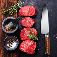 Pisau koki, pisau dapur dengan pegangan kayu karbon tinggi Jepang Stainless Steel koki dapur Steak