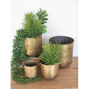 Maceta Redonda de Metal con Soporte para Plantas, Decoración de Interiores de Lujo para el Hogar, Hotel, Restaurante - Product Image 5