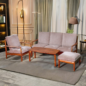 Modern 4-Piece Edda Melaleuca Wood <b>Sponge</b> Sectional <b>Sofa</b> Set Eco-Friendly Durable Comfortable Fabric Living Villa Hotels - Product Image 1