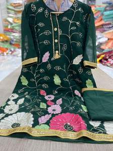 El último diseñador Aspecto elegante Diseñador Trending Exclusive Georgette Kurti con Dupatta con trabajo de secuencia al precio más bajo para la venta - Product Image 2