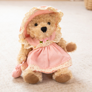 <span class=keywords><strong>Orsacchiotto</strong></span> e Coniglietto Bianco in Peluche con Vestitini, Bambole di Comfort per Bambini che Dormono con Gonna - Product Image 5