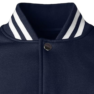 Otoño Invierno nuevo estilo de calle Alta Calidad Letterman Varsity chaquetas cuero genuino satén lona con capucha XS tamaño soporte - Product Image 4