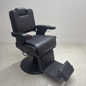 Hot Sale Portable Leather Salon Barber Chair Heavy Duty <b>Man</b> Reclining Height Adjustable <b>Massage</b> - Product Image 1
