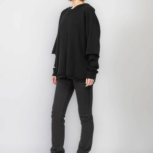 Sudadera con Capucha de Doble Manga para Mujer, Ropa de Calle 100% Algodón, Cómoda, con Logotipo Personalizable - Product Image 1