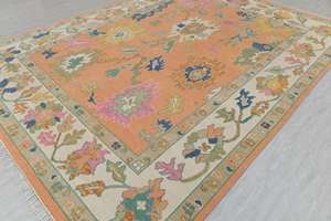 Tapis noué à la main de style antique Oushak, laine de qualité supérieure, revêtement en latex pour sol, taille personnalisée, antidérapant, lavable, très durable - Product Image 3