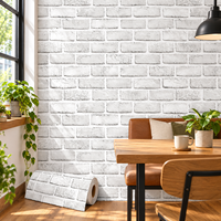 Papier peint en mousse 3D auto-adhésif blanc MORLENX, imperméable, à coller et à décoller, panneaux muraux pour le salon, décoration de la maison