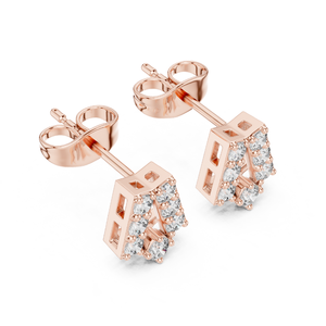 Boucles d'oreilles de luxe en diamant rond fantaisie Design élégant et étincelant pour les femmes Parfait pour les mariages, les fêtes, les occasions spéciales - Product Image 3