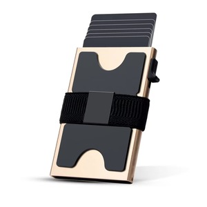 Venta al por mayor Casekey logotipo grabado bolsillo frontal Delgado RFID aluminio OEM Popup Wallet Ultra Thin Metal Smart con láser tarjeteros - Product Image 3