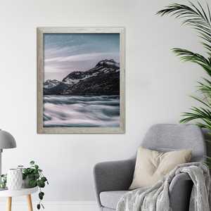 กรอบรูปไม้สไตล์คลาสสิก 40 x 50 ซม. กรอบรูป MDF ลายไม้ลอยน้ำ ตกแต่งเรียบง่าย รูปทรงสี่เหลี่ยม กระจกเงา A3 สำหรับตกแต่ง - Product Image 1