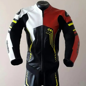 Combinaison de course de moto en cuir véritable de vache imperméable pour homme, taille plus, combinaison de course de moto avec fonction imperméable - Product Image 4