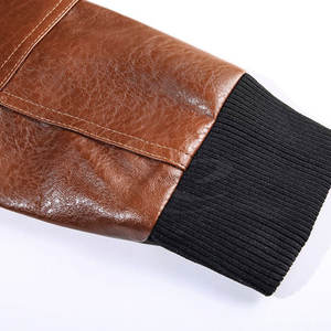 Breathable <b>Light</b> <b>Weight</b> Leather <b>Jacket</b> Custom Logo Men Leather <b>Jacket</b> Outdoor Use Men Leather <b>Jacket</b> - Product Image 4