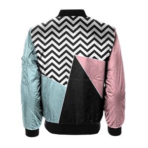 Polyester Streetwear Style Hommes Bomber Veste Couleur Satin Bomber Hommes Vestes Hommes Satin Bomber Veste - Product Image 4