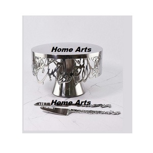 Soporte de aluminio martillado para pasteles Diseño atractivo Soporte de postres para pasteles de color dorado y plateado del fabricante en India - Product Image 2