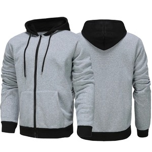Sudadera con capucha y cremallera de manga larga para hombre, a la moda, informal, deportiva, de forro polar, para invierno, con estampado digital, de secado rápido, transpirable, teñido liso - Product Image 5