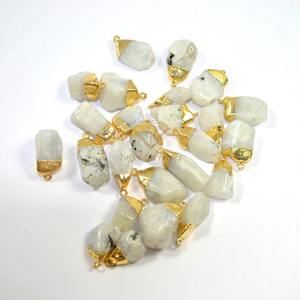 925 argent Sterling arc-en-ciel pierre de lune pendentif haute qualité plaqué or lunette réglage mignon Style pierres précieuses bijoux pour les fêtes - Product Image 1