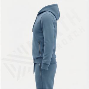 Ensemble de survêtement pour homme de marque haut de gamme, uni, personnalisé, deux pièces, en coton, avec logo, pour le sport, la salle de sport, les vêtements de sport - Product Image 3