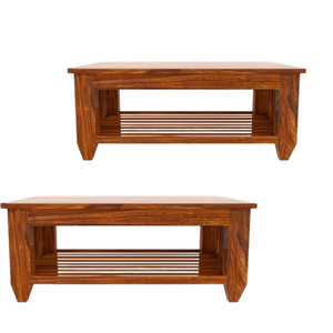 Mesa de centro de madera moderna de grado superior con juego de diseño personalizado pulido natural para uso en la sala de estar disponible para la venta - Product Image 5