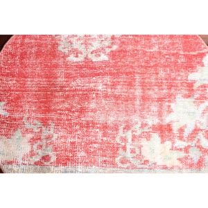 Alfombra Turca Vintage de 3.2x3.3 pies, Alfombra Abstracta Roja - Product Image 4