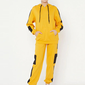Conjunto Deportivo de Invierno de 2 Piezas para Mujer, 100% Algodón Felpa, Estilo Urbano, con Capucha, Diseño Sólido, Corte Regular, Secado Rápido y Transpirable - Product Image 6