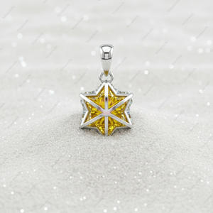 Colgantes y Dijes de Joyería Fina de Plata de Ley 925 Chapados en Oro con Flor Amarilla Navideña de Lujo, Diamante Cultivado en Laboratorio con Certificación GIA VVS - Product Image 3