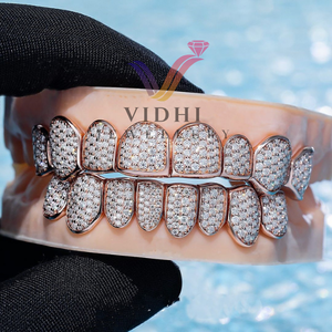 Bijoux Vidhi personnalisé en argent sterling 925 Hip Hop glace VVS diamant coupe Moissanite dents Grillz pour hommes femmes cadeaux vintage - Product Image 6